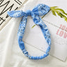 New Fashion Printing Rabbit Ear Knotted Elastic Hair Band Wide Girl Woman Hair Band Headband Hair Accessories Headdress
