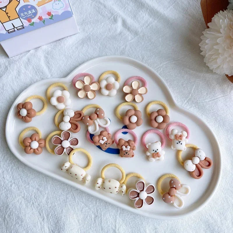 Hair Accessories Girls Bands Bandeau Cheveux Scrunchies Elastic Fille Korean Haarband Rubber Brown Children Gomas Gift Kids
