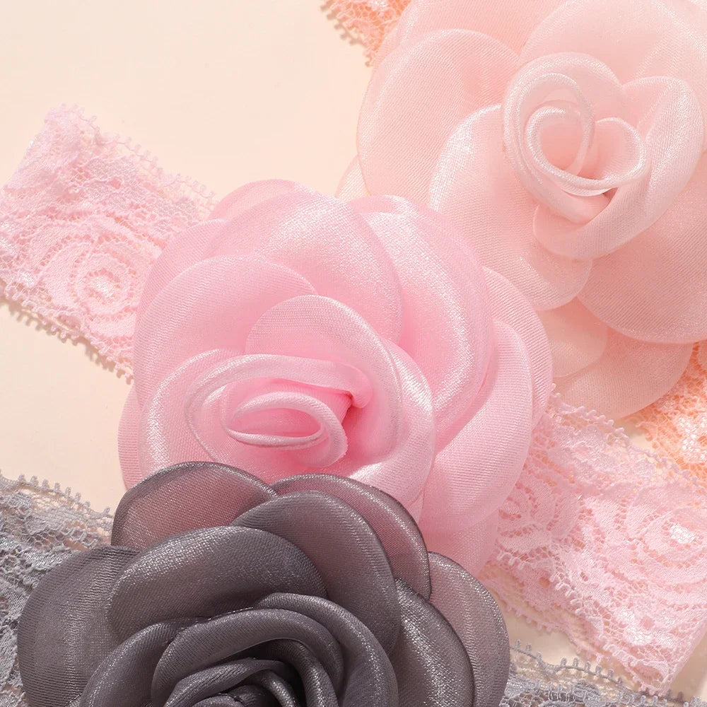 1Pc Baby Nylon Headscarf Astique Suitable Newborn Girl Flower Handmade Headband Elastic Hairband Turban Toddler Hair Accessories