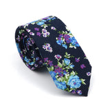 New Men's Floral Neck Ties Casual Cotton Slim Tie Skinny Wedding Party Suit Collar Flower Neckties Gravata Accessories Gift