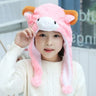 Cute Cosplay Costume Green Headgear Female Beanie Caps Cartoon Winter Autumn Hats Plush Hat Big Frog Eyes Hat Rabbit Bunny Ears