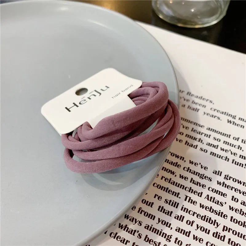 6Pcs/Lot Elastic Hair Bands Women Hair Rubber Band Elegant High Elasticity Solid Color Girls Elastic Hair Bands Hair Accessories