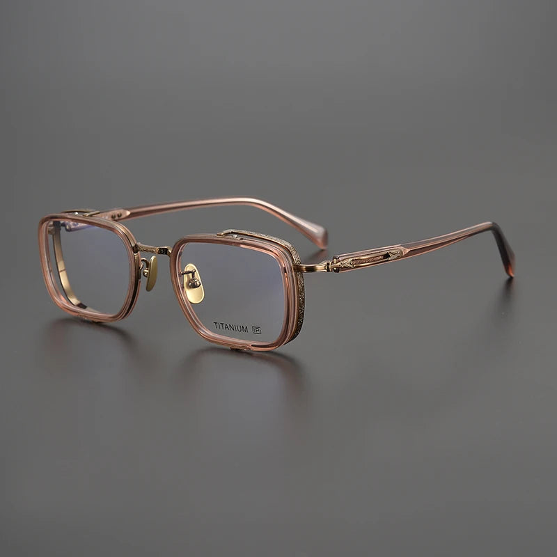 Exquisite Titanium Handmade Glasses Frame Mens Women Retro Square Spectacle Frames Eyeglasses Japanese Design Oval Round Eyewear