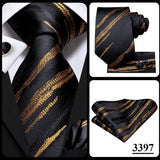 Black Red Striped Silk Wedding Tie For Men Handky Cufflink Gift Men Necktie Fashion Business Party Dropshiping Hi-Tie Designer