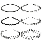 6pcs Metal Headband For Men Women Fashion Hair Bands Outdoors Sports Non Slip Smooth Elastic Teeth Comb Unisex Hair Accessories