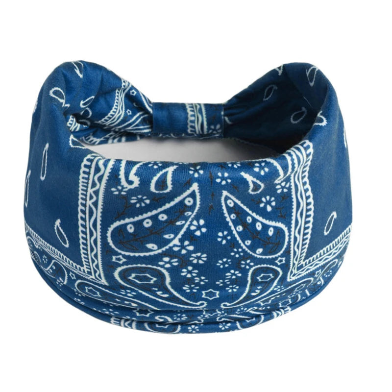 Wide Printed Bandanas Hairbands Boho Knot Turbans Yoga Elastic Head Wrap Women Headband Headwear Fashion Hair Band Accessories