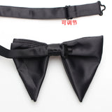 New Mans Black Bow Luxurious Polyester Horn Bow Tie With Pearl Chain Brooch For Bussiness Wedding Party Tuxedo Accessories Ties