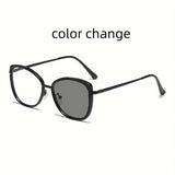 1 pair of new color-changing anti-blue light glasses, fashionable and personalized women's glasses, effectively block blue light