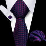 Men Neckties Tie Classic Handkerchiefs Plaid Necktie Cufflinks For Men Blouse Business Wedding Accessories Woman Collar Man Gift