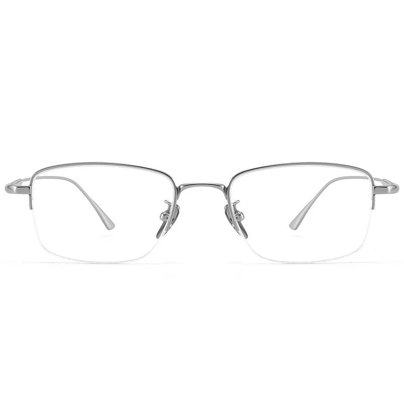 Lzabella New Men's Half Frame Glasses Business Casual Pure Titanium Frame Fashionable And Trendy Prescription Glasses 1906