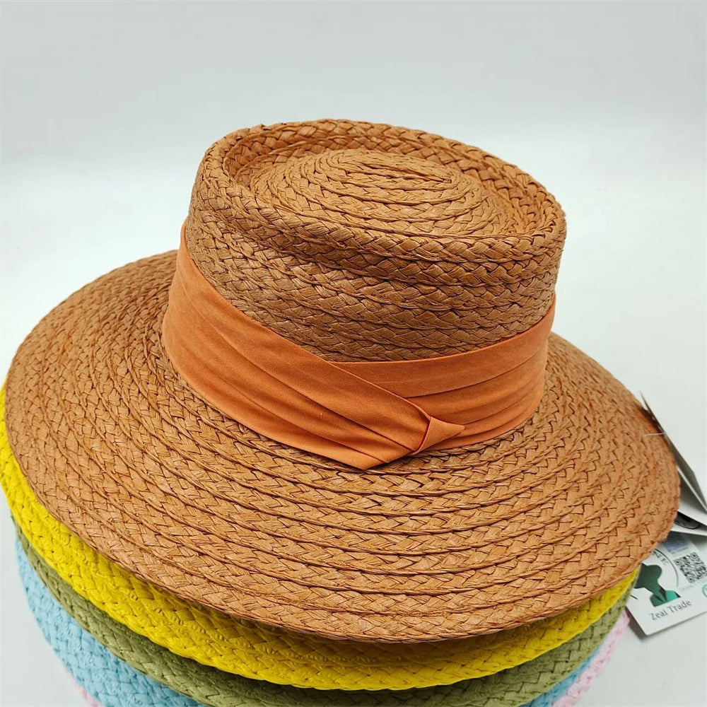 2024 Handmade Big Brim Hat Oversized Tassel Burrs Women Men Straw Sun Brim Hats Natural Raffia Panama Beach Summer Hat