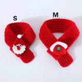 Solid colour wool knitted Christmas snow house tree old man plush warm pet cat dog scarf collar pet decorations pet supplies