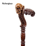 Skull Brown Wooden Fashion Walking Stick Decorative Vampire Cospaly Party Wood Walking Cane Halloween Mace Wand Crosier 93cm