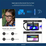 2/3PCS Blue Light Blocking Glasses - Fashion Oversized Frame Glasses Round  Eyeglasses,  Computer Gaming Glasses for Women/Men