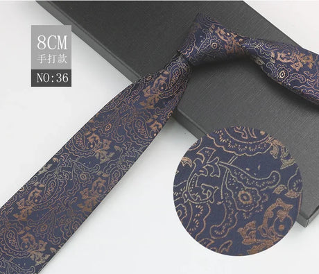 Grid Flower Tie Gravatas Fashion Wholesale Woven 8 Cm Necktie Wedding Accessories Blue Man Dot Paisley Fit Group Party Office