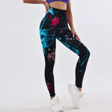 Tie-dye yoga clothing set, sports bra, intimates, yoga pants, non-falling sports tights, peach butt lifting line