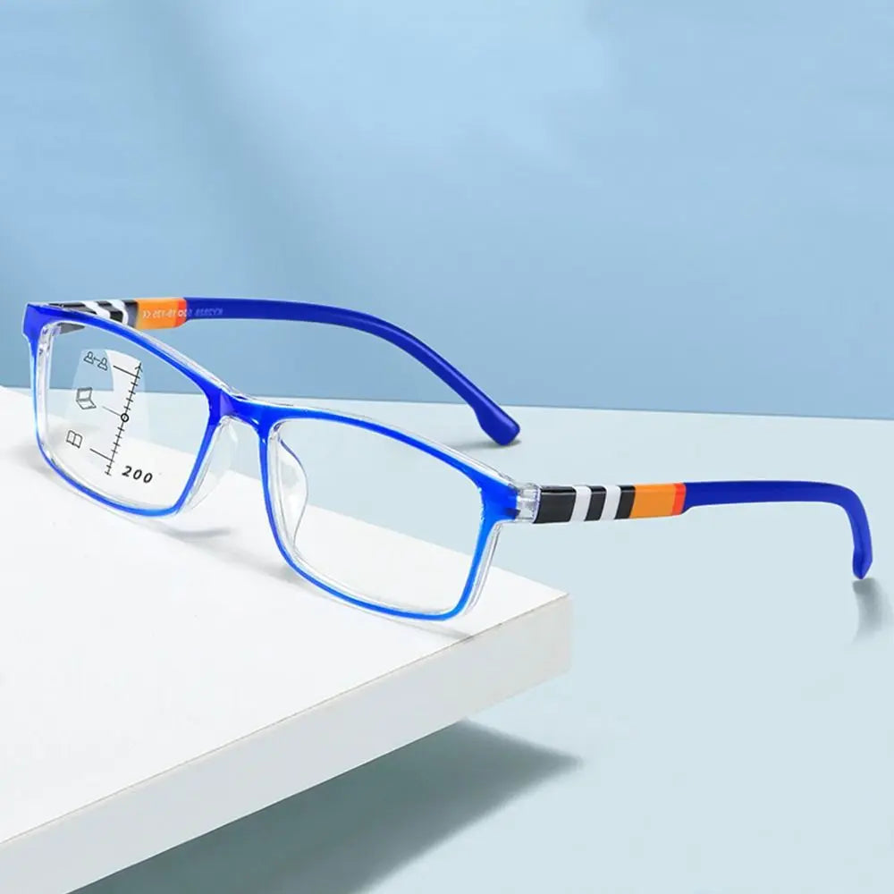 Blue Ray Blocking Anti-Blue Light Reading Glasses Multifocal Progressive Near Far Square Eyeglasses Ultralight PC