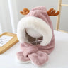 Faux Fur Winter Baby Hat Scarf One-Piece Soft Kids Cap for Girls Boys Cartoon Warmer Neck Ears Baby Bonnet Infant Accessories