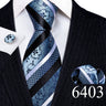 Novelty Teal Dots Tie For Men Fashion Trend Neck-Tie Woven Pocket Square Cufflinks Set Party Business Designer Barry.Wang FA-635