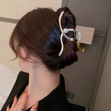 New Punk Geometric Metal Gold Silver Simple Hair Clip Claw for Women Trendy Large Crab Catches Clamp Korea Headwear Accessories