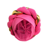 2024 New African Women Pleated Beanie Headwrap Hat Hair Accessories Arab Wrapped Muslim Hijab Turban Cap Female