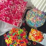 50/100Pcs Colorful Basic Nylon Ealstic Hair Ties for Girls Ponytail Hold Scrunchie Rubber Band Kid Fashion Hair Accessories
