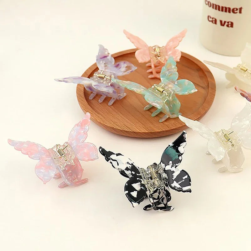 Retro Butterfly Hair Clips Back Of The Head Hair Claws Sweet Coiled Hairpin Women Lady Girl Headwear Hair Styling Tools