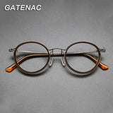 Vintage Pure Titanium Eyeglasses Frame Men Round Ultra Light Glasses Frame Women Retro Luxury Brand Designer Eyewear