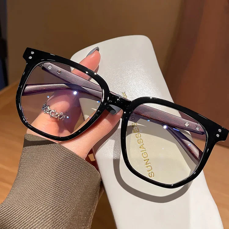 Luxury Blue Light Blocking Reading Glasses Women Men Wooden Legs Presbyopia Eyeglasses HD Lens Farsighted Eyewear with Diopter