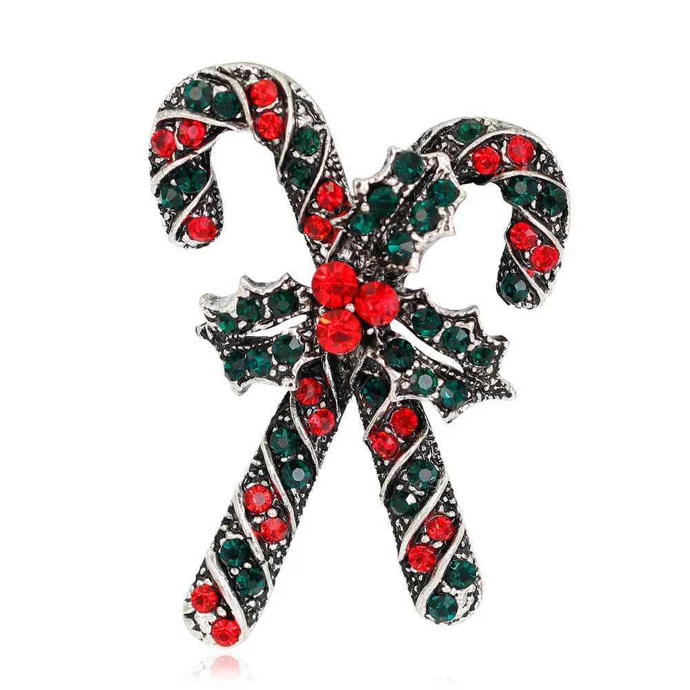 Christmas brooch apple snowflake bow cane candy ice cream gift pine cone pin men and women accessories