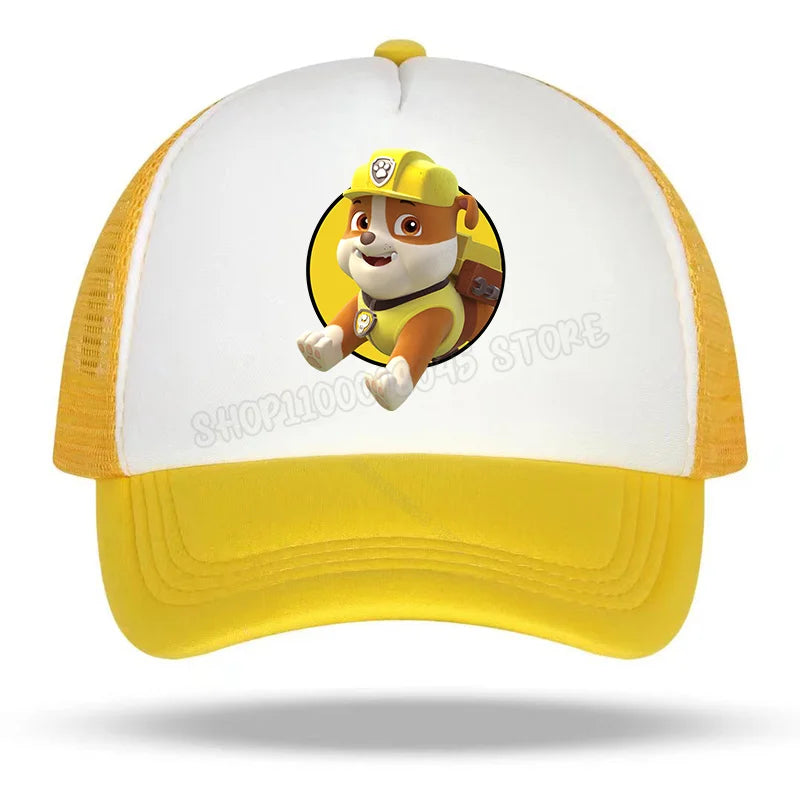 Paw Patrol Skye Kids Baseball Cap Marshall Rubble Girl Peak Cap Cartoon Boy Chase Rocky Mesh Cap Parent-child Summer Sunhat Gift