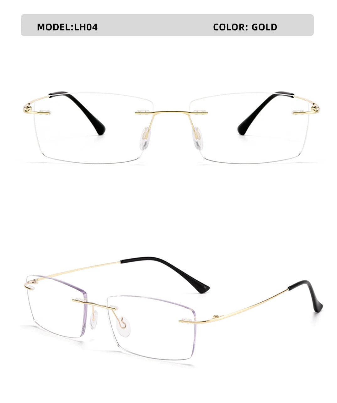 Titanium Reading Glasses Men High Quality Magnifying Presbyopic Eyeglasses Titanium Frames Anti Blue Light Rimless Glasses Men