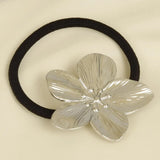 Elegant Girl Stainless Steel Flower Hair Elastics & Ties Real Gold Plated Jewelry For Women Adjustable Headband Head Rope Gifts