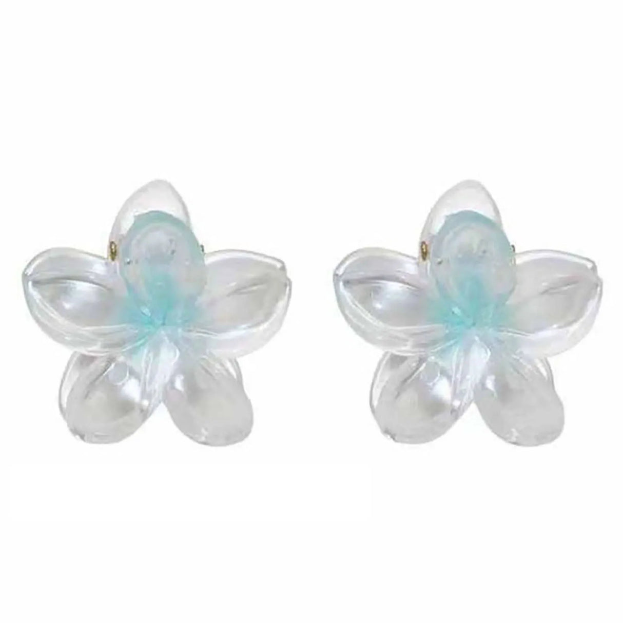 Gradient Frangipani Hair Clip 1PC Plumeria Hairpin Ins Style Ponytail Holder Barrette Sweet Shark Claws Party Hair Accessories