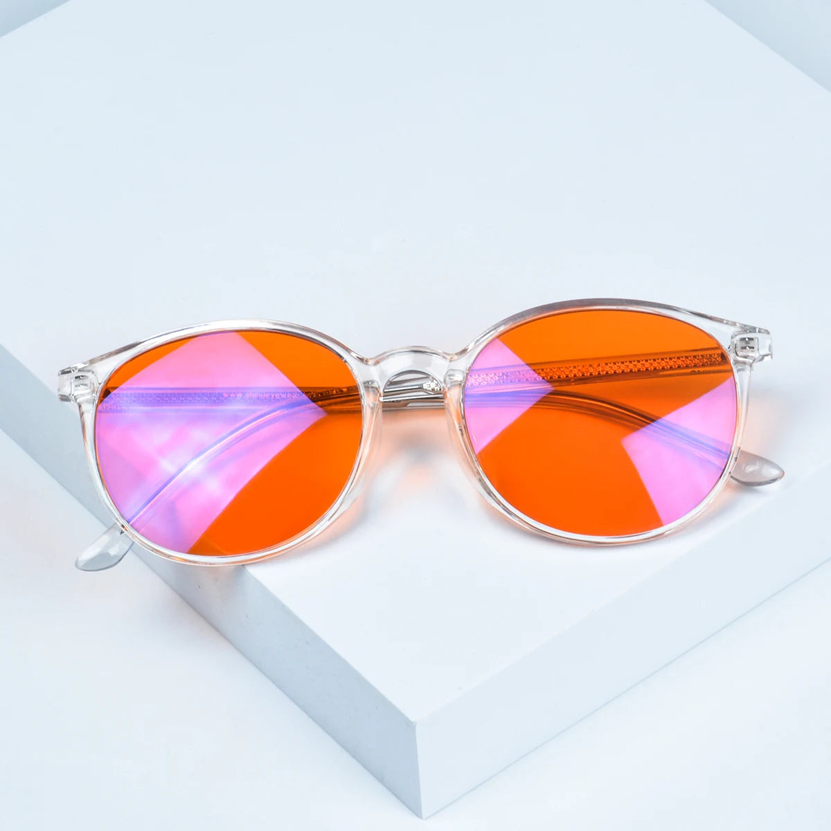 red glasses red blue light glasses for better sleep blue light blocking glasses orange lenses Tr90  women eyeglasses SH2022