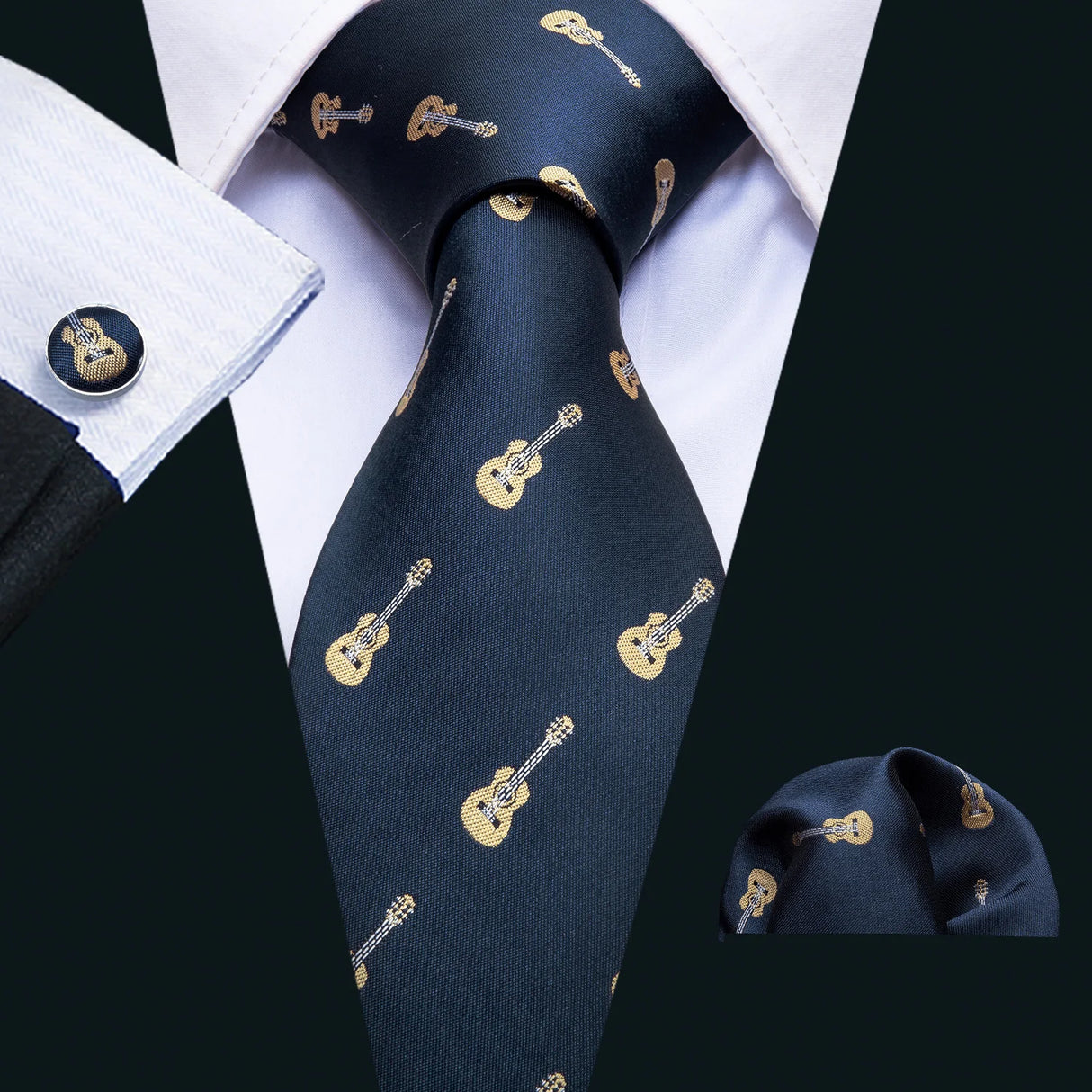 New Arrival Men's Ties Set Dinosaur Pattern Navy Gold Mens Wedding Necktie 8.5cm Necktie Business Silk Ties For Men Gift FA-5191