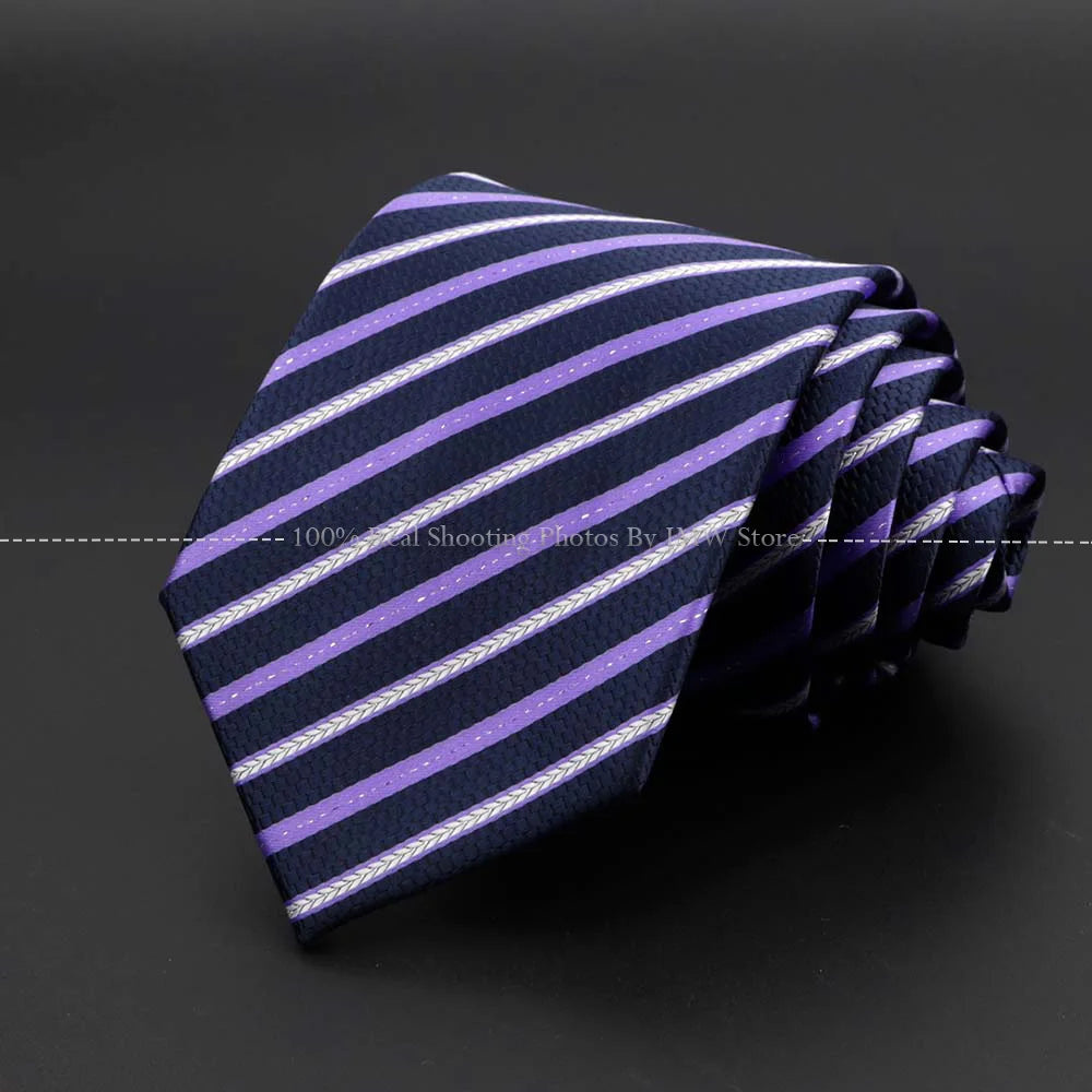 New Design Wedding Men Tie Purple Solid Striped Paisley Flower Neckties Men Business Dropshipping Groom Collar Accessories Gift