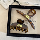 Retro Hair Clip for Women Acrylic Gold Color Letter Hair Claws Clips Trendy Cross Hairpin Korea Hair Accessories Girls Head Wear