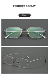 Lzabella New Men's Half Frame Glasses Business Casual Pure Titanium Frame Fashionable And Trendy Prescription Glasses 1906