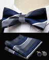 HUISHI Classic Blue Bowties For Men  Paisley Floral Bow Tie Pocket Square Cufflinks Suit Set Wedding Party Plaid Solid Butterfly