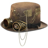 Steampunk Men Hat With Goggles Gay Top Hat Jazz Hat Gothic Steampunk Top Hat For Men Non-slip Hat Carnival Nightclub