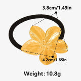 Elegant Girl Stainless Steel Flower Hair Elastics & Ties Real Gold Plated Jewelry For Women Adjustable Headband Head Rope Gifts