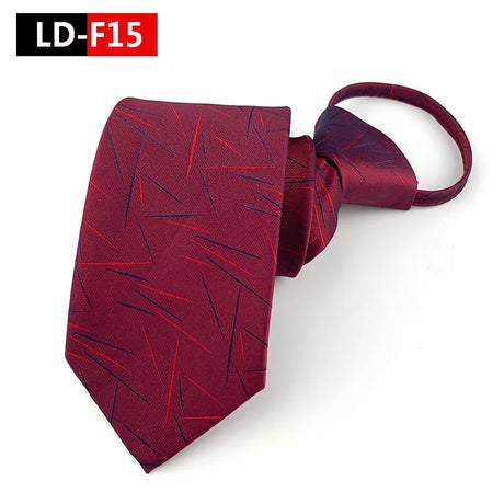 HUISHI Striped Plaid Print Neck Ties For Men Wedding Party Lazy Zipper Tie Fashion Business Necktie Male Suit Accessori Cravats