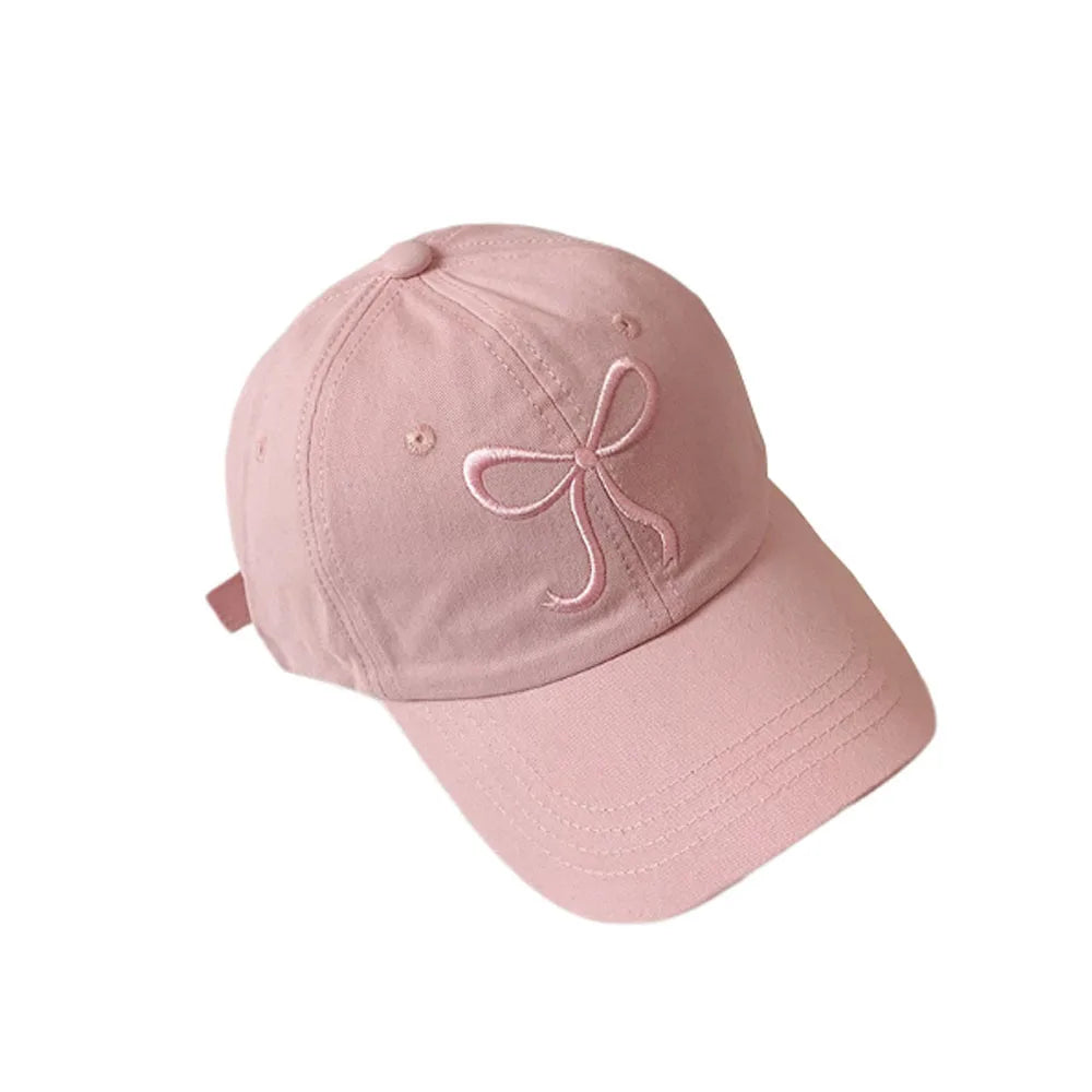 Sweet Bow Baby Girl Baseball Caps Pink White Children Sun Hat High Ponytail Kids Boy Sun Hats Adjustable Outdoor Travel Caps New