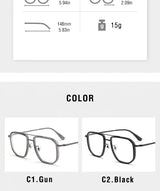 Vintage Titanium Eyeglasses Frame Men Square Myopia Prescription Glasses Women Retro Optical Luxury Brand Glasses Frame Eyewear