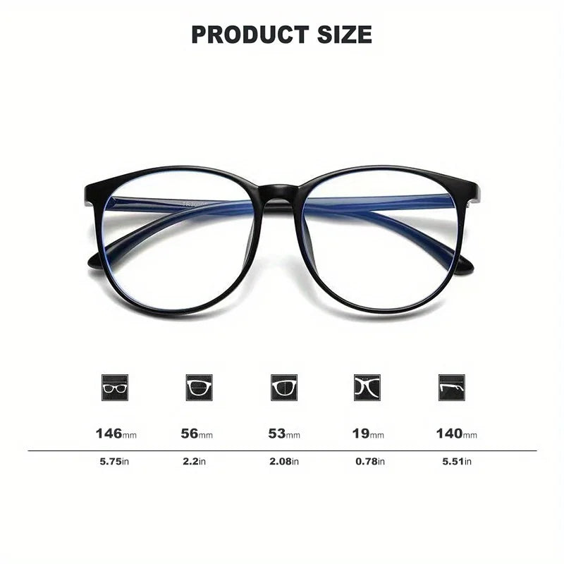 2/3PCS Blue Light Blocking Glasses - Fashion Oversized Frame Glasses Round  Eyeglasses,  Computer Gaming Glasses for Women/Men