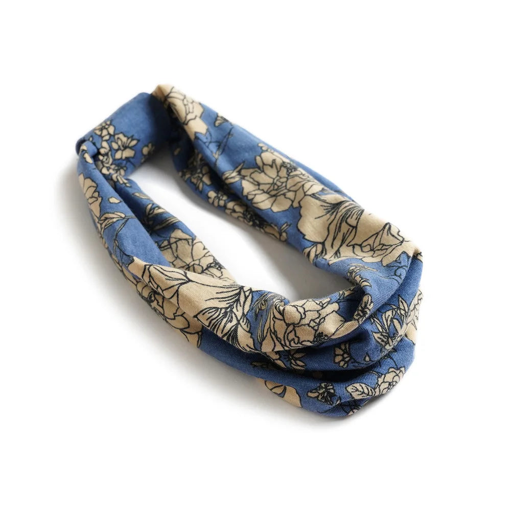Boho Headbands For Women Fashion Stretch Wide Hair Bands Knoted Turban Yoga Sweatband Elastic Head Bands Stylish Wrap Headbands