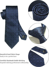 Classic 100% Silk Men's Ties In Gift box 8cm Plaid Dot Striped Business Necktie Handkerchief Cufflinks Wedding Party Tie Set