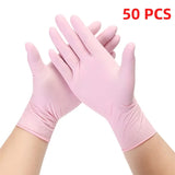20/50/100PCS Pink Nitrile Gloves Disposable Latex Gloves Powder Free for Household Cleaning Beauty Salon Working Kitchen Gloves