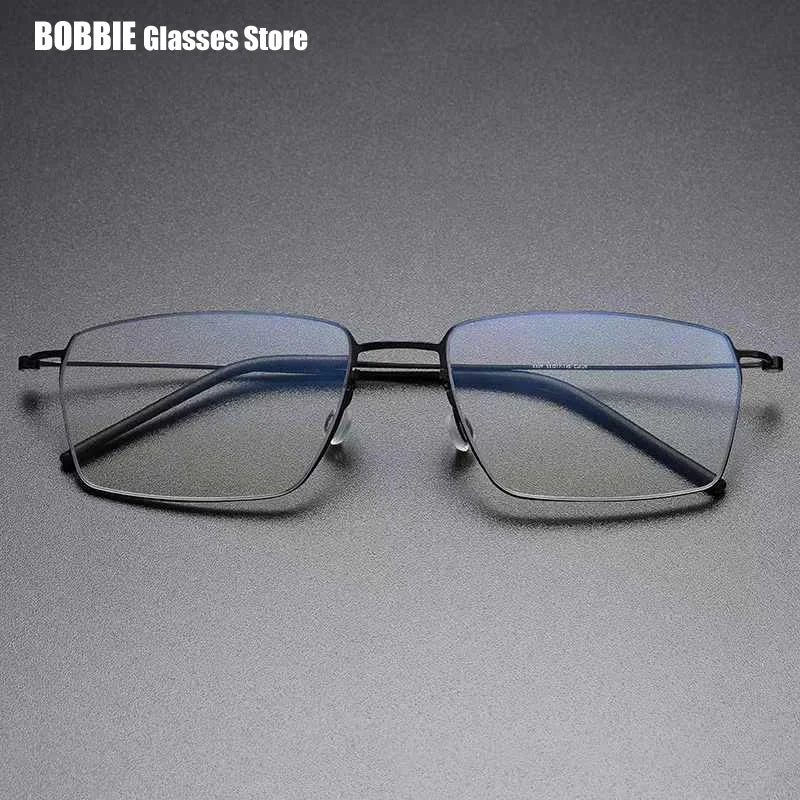 Pure Titanium Glasses Frame Men Women Eyewear Frames Eyeglassess Square Business Classic Design Screwless Denmark Brand